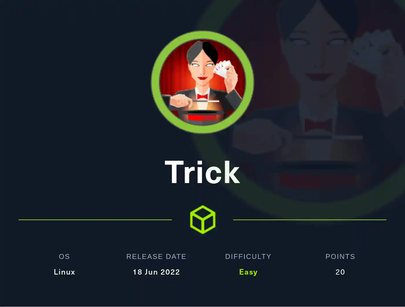 Informacion de la maquina Trick